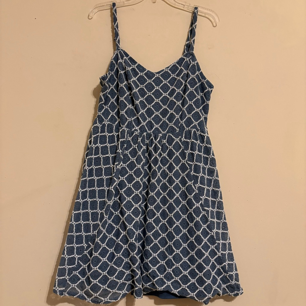 Women's Torrid Blue & White Patterned Mini Dress Plus Size 1X - Picture 4 of 14